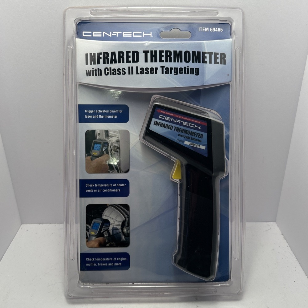 Cen-Tech Infrared Thermometer with Class II Laser Targeting 69465 Factory Sealed